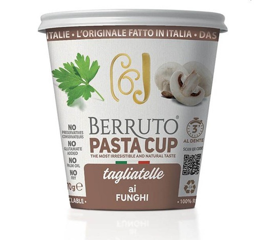 Berruto Pasta Cup Tagliatelle Ai Funghi 70G