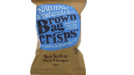 Brown Bag Crisps Sea Salt & Malt Vinegar 40G