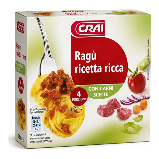 [Crai Ragu Ricetta Ricca 2X180g] Crai Ragu Rich Recipe 2X180g
