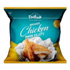 Dewfresh Breaded Chicken Inner Fillet 1Kg