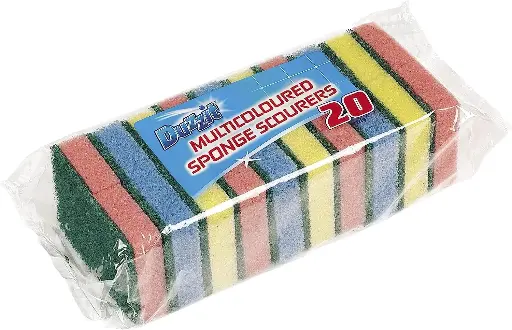 Duzzit Multicoloured Sponge Scourers, 20P