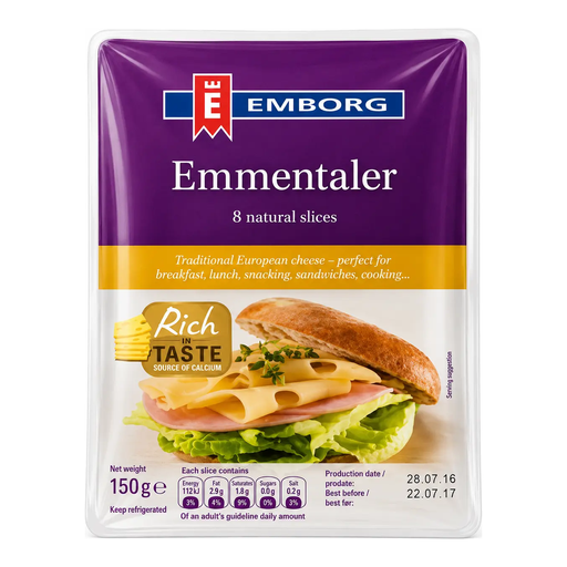 Emborg Sliced ​​Emmental Cheese 150g