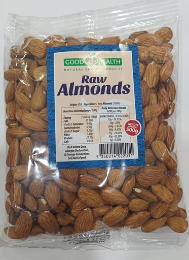 Good Health Raw Almonds 500G