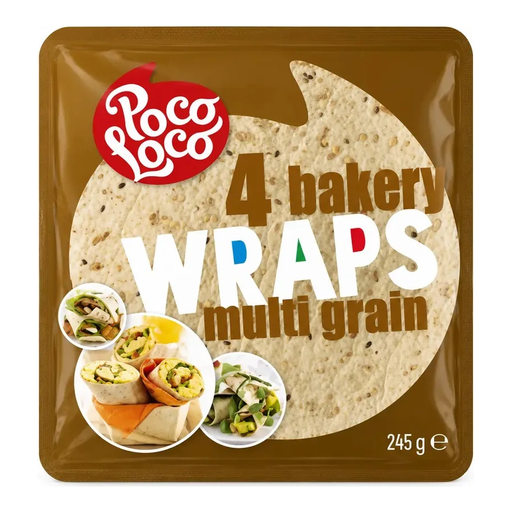 Poco Loco Bakery Wraps Multigrain 245g