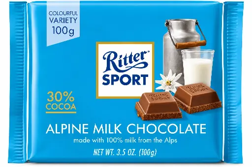 Ritter Sport Alpine Milk Chocolate 100g