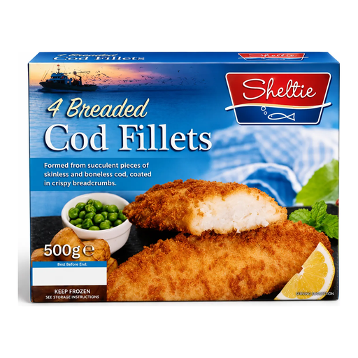 Sheltie Breaded Cod Fillets 500g
