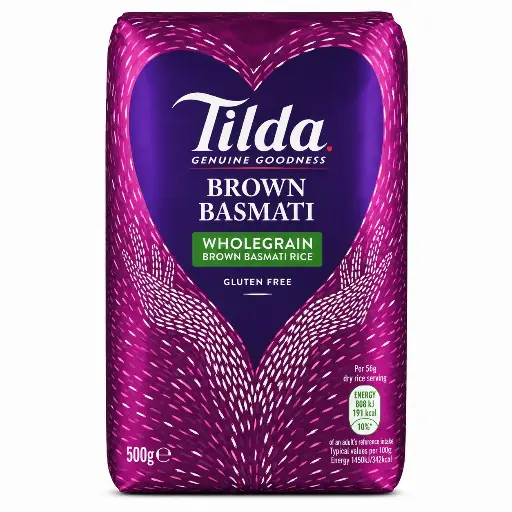 Tilda Brown Basmati Rice With Wholegrain 500G