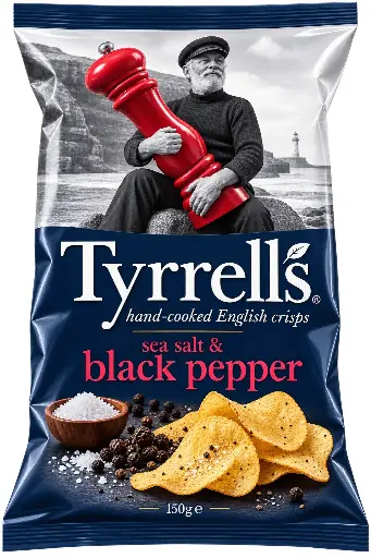 [TYR000004] Tyrrells Sea Salt & Pepper Crisps 150g