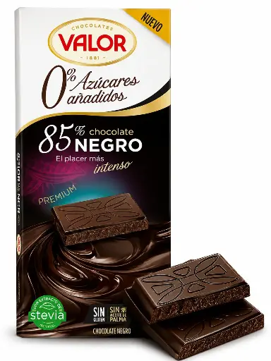 Valor 85 % Cacao Supreme Dark Choc Stevia 100g