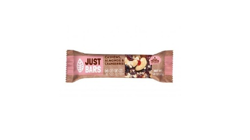 [2 JUST BARS CASHEWS 40G pink] Just Bars Cashews, Almonds & Cranberries 40G