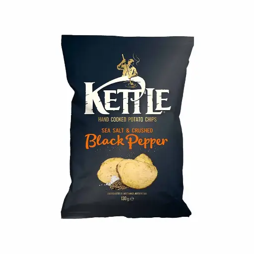 Kettle Chips Sea Salt & Crushed Black Pepper 130g