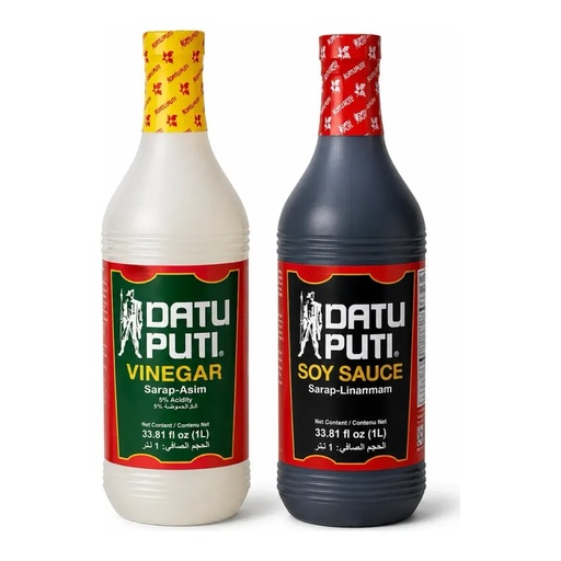 [6051] Datu Puti Soy Sauce & Vinegar Value Pack 2 x 1L
