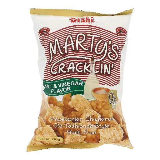 Oishi Marty's Cracklin' Salt & Vinegar Chicharon 90g