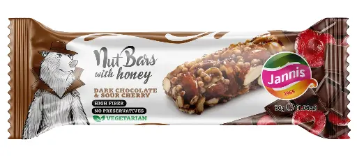 Jannis 0% Sugar Honey Cherry Nuts Bar 30g