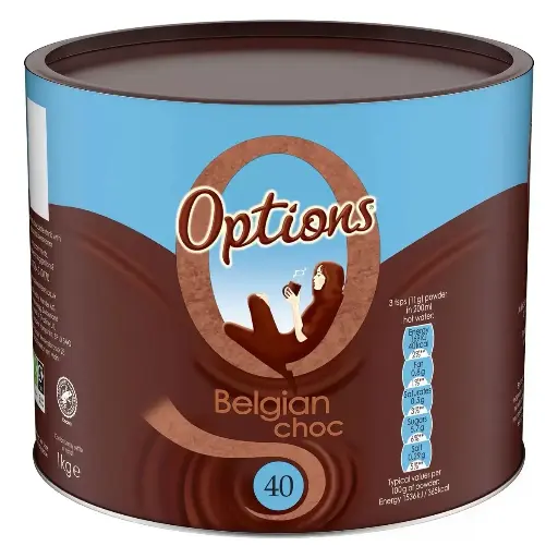 Options Belgian Chocolate Powder 116g