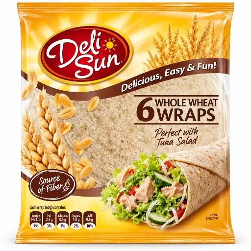[MP/2062] Deli Sun Whole Wheat Wraps 1X6 360g