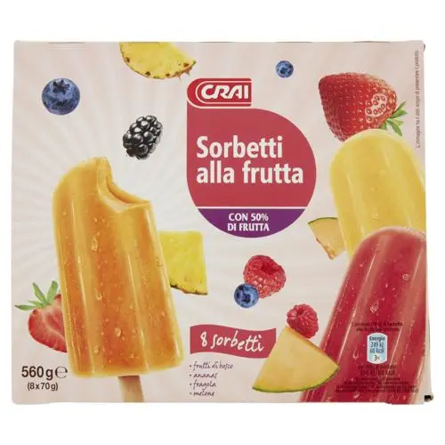 Crai Gelato Stecco Sorbetti 8 Fruit 560g