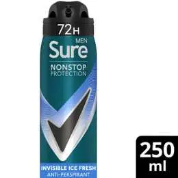 Sure Men Invisible Ice Fresh Antiperspirant Deodorant Spray 250ml